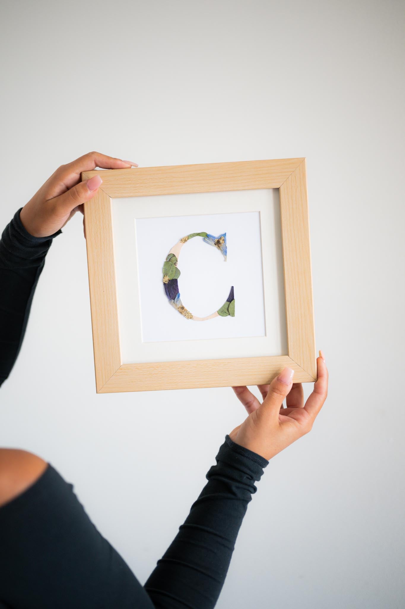 Floral birth letter frame