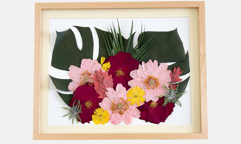 Pressed wedding bouquet framed by Olive Branch Studios for a St. Petersburg, FL couple