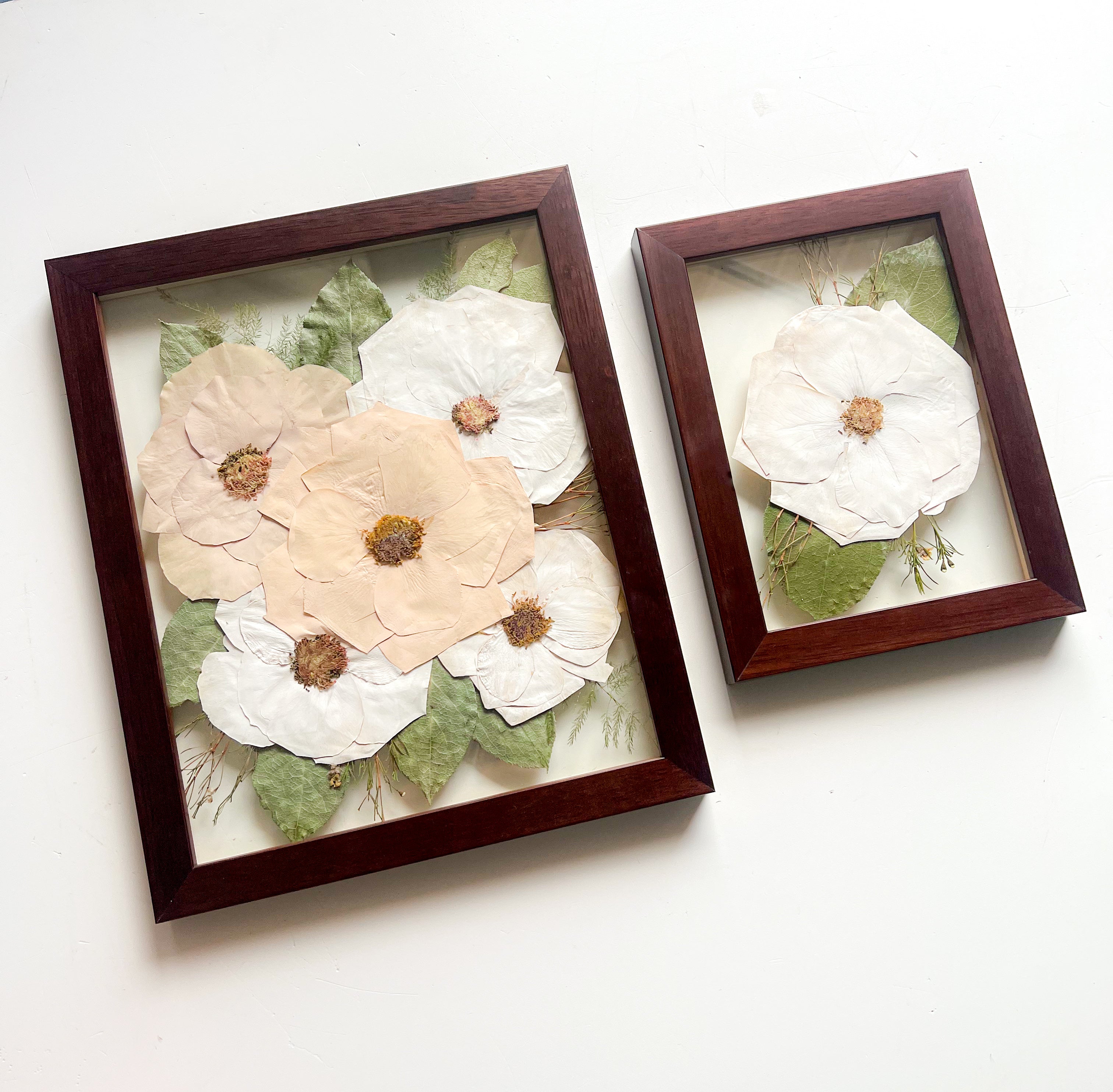 two flower preserve frames